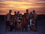 group evening at beach
